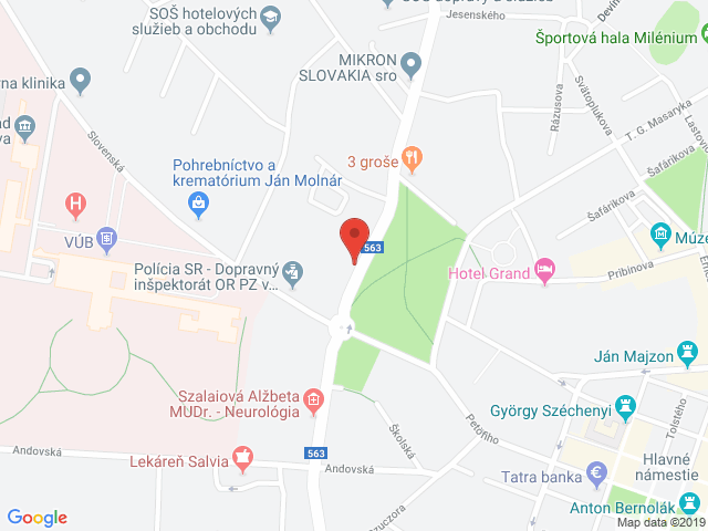 Google map: Bernolákovo námestie 29, 940 01 Nové Zámky